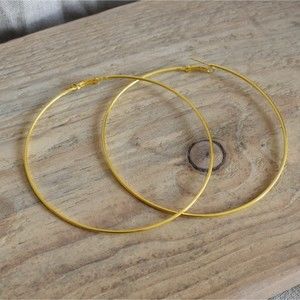 Large Goldtone Hoop Earrings NWOT